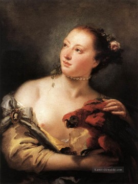  frau - Frau mit einem Papageien Giovanni Battista Tiepolo